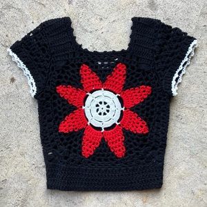 Vintage Ardee Brand Floral Crochet Blouse